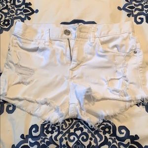 Express high rise white jean shorts size 4
